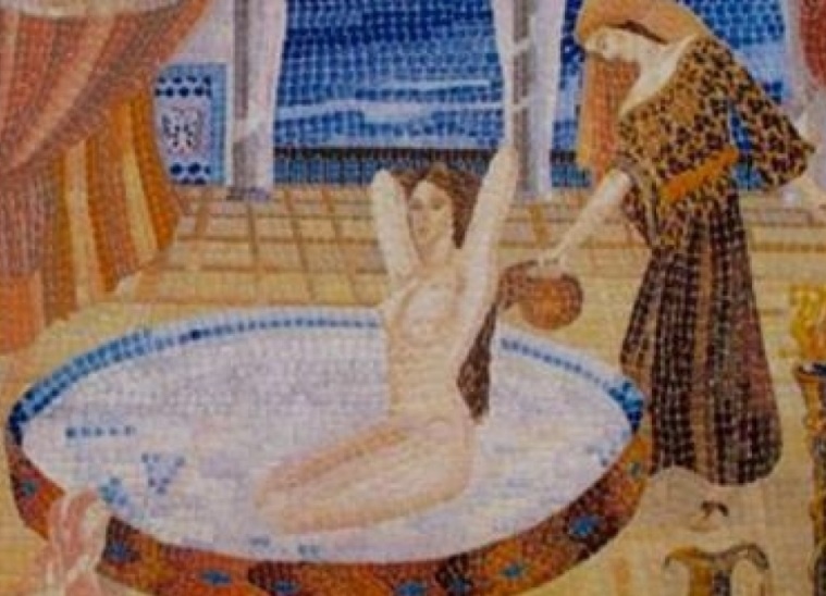 Мозаика как принимали водные процедуры в Древнем Египте 