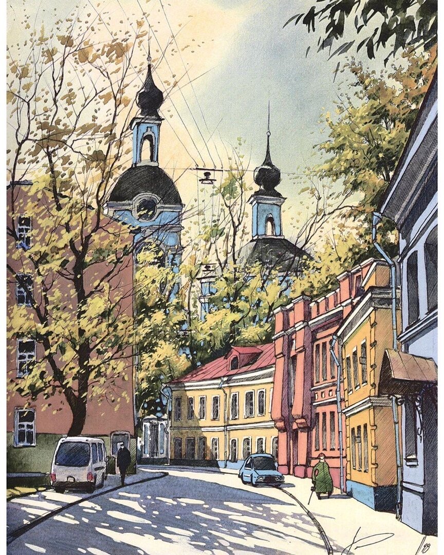 Михаил Колесников. Серебрянический переулок весной. 1998 год.