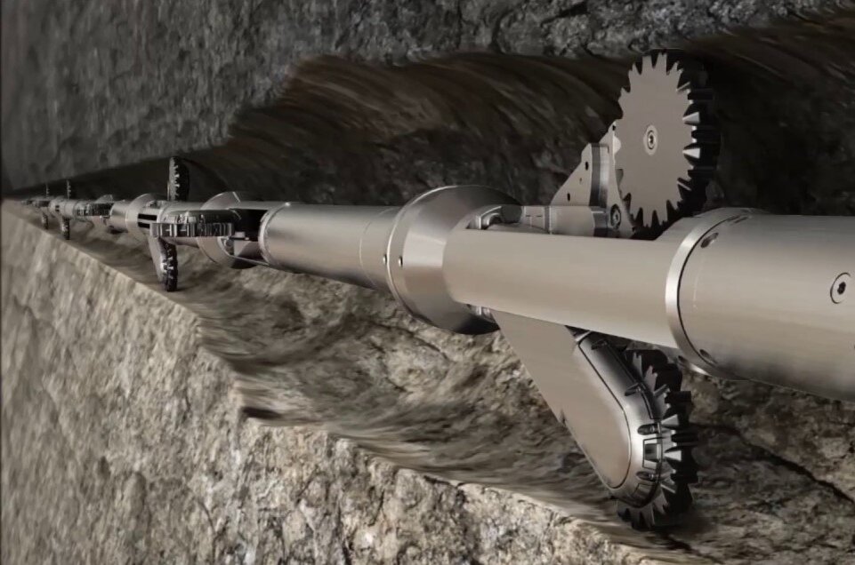 Скважинный трактор в открытом стволе скважины. 