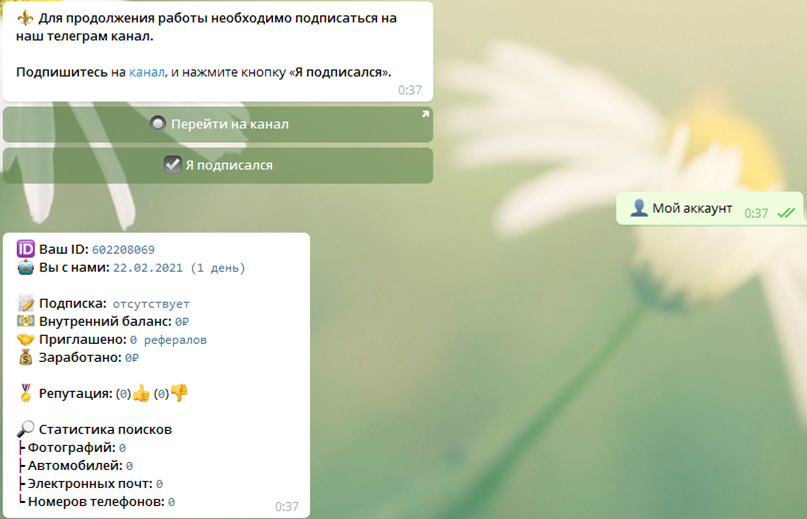 Пример одного из сервисов