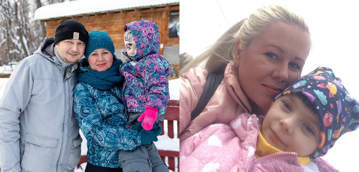 Нашла я тут фото двухлетней давности - ходили на лошадях в лес кататься, когда Ева училась в первом классе. На фото слева февраль 2019 года и мой вес около 83 кг, справа - апрель 2021 и вес 72 с копейками