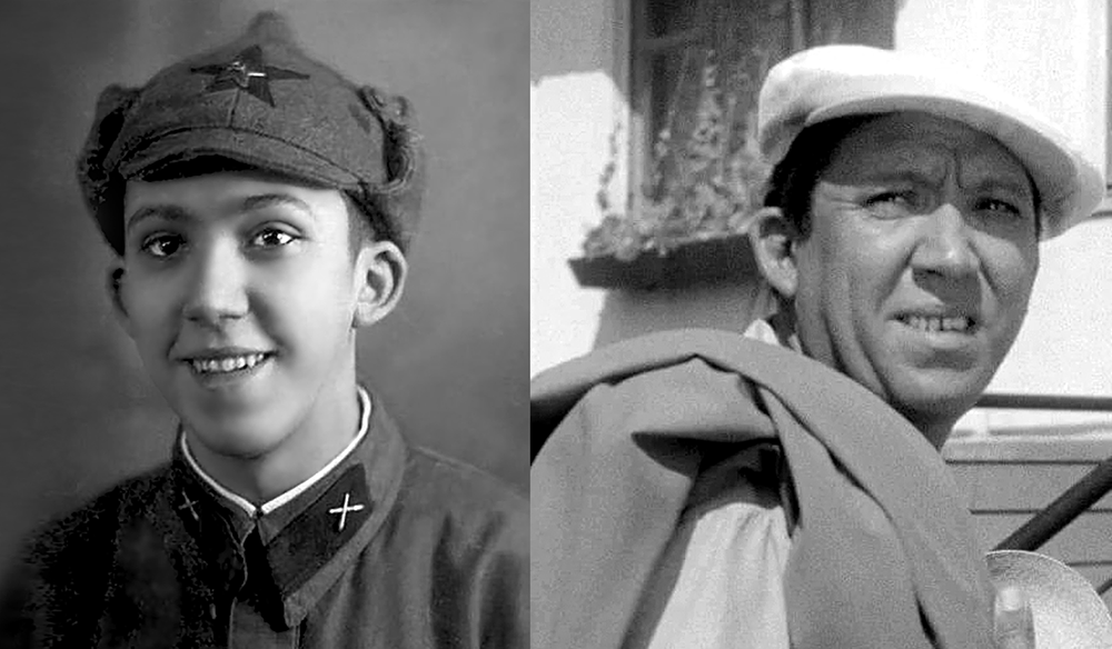 Юрий Никулин в годы войны и в кино. Фото из открытых источников информации