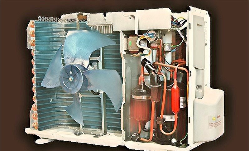 Внешний блок - стоит вне помещения.