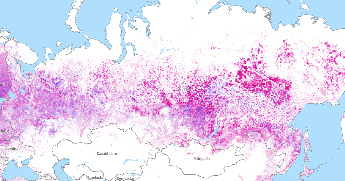 Карта Всемирного лесного дозора (globalforestwatch) является мониторингом лесного покрова планеты. Приложение сравнивает спутниковые снимки, сделанные в разное время, и показывает, какое количество леса было утрачено и восстановлено.  
