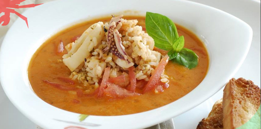 Томатный суп с рисом и морским коктейлем рецепт. Как приготовить