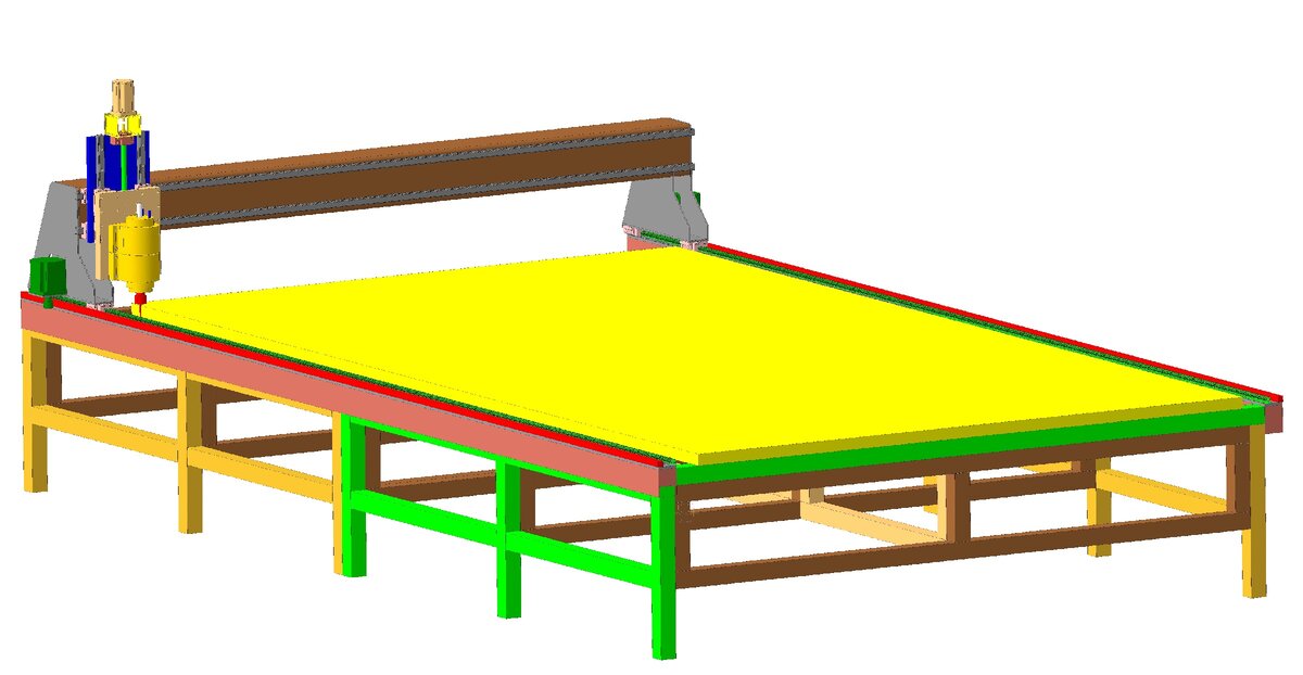 3D модель фрезерного портального станка 