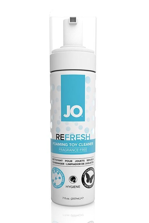 JO Refresh Это средство наносится густой пенкой и не стекает, а феноксиэтанол и бензалкония хлорид сделают вашу жизнь немного безопаснее. Не имеет запаха.