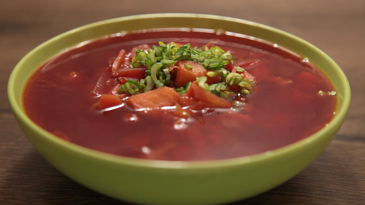 Постный борщ в мультиварке