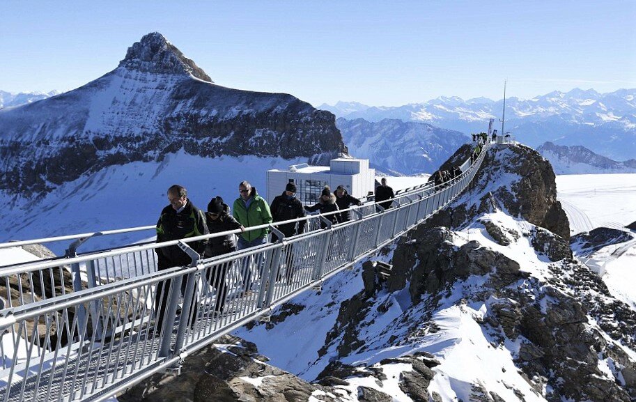 Подвесной мост на горе Титлис