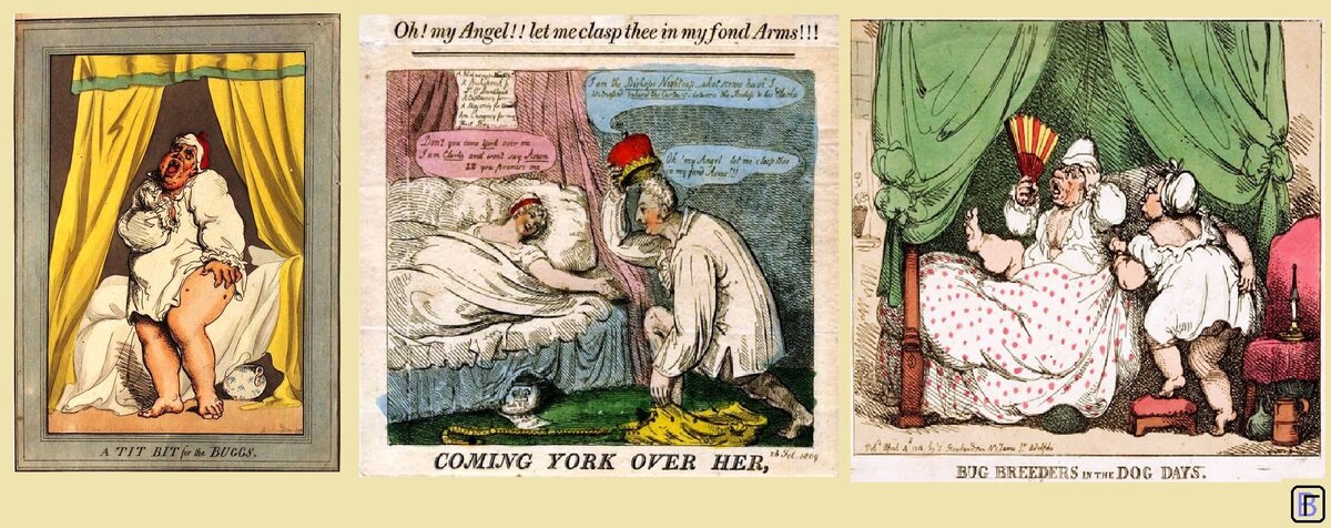 Карикатуры XVIII века расскажут о том, что обычно надевали перед сном мужчины и женщины