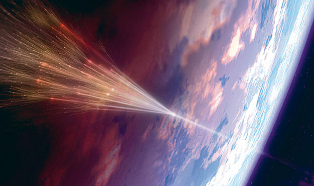 Высокоэнергетические космические лучи попадают в атмосферу Земли