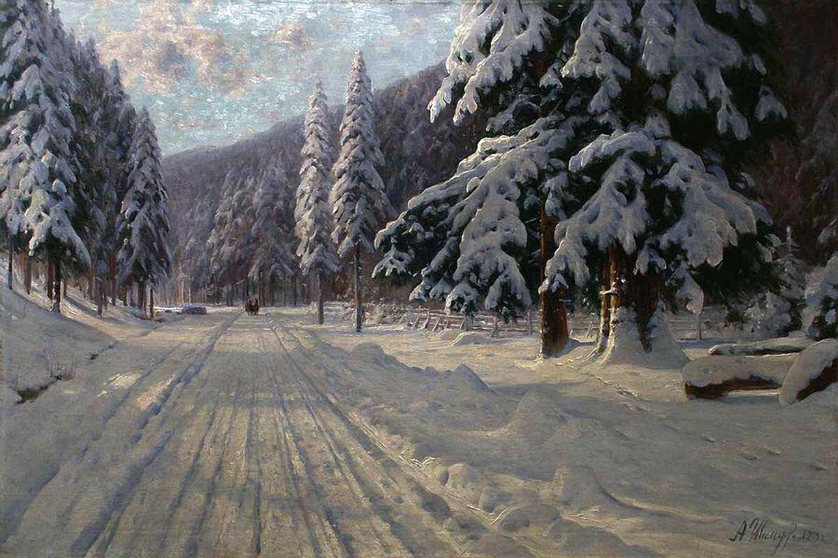«Зимняя дорога» 1904
Холст, масло. 80.3 x 120 см