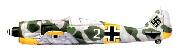Фокке Вульф 190 54-й истребительной эскадры "Грюнхерц" ("Зеленые сердца")