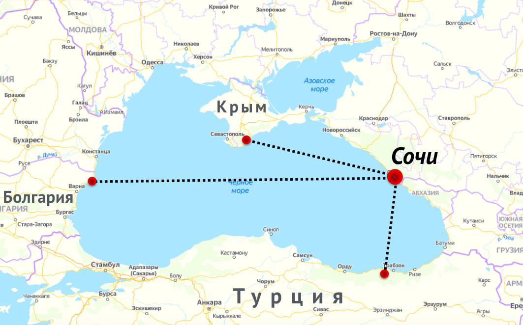 Карта крым черное море турция