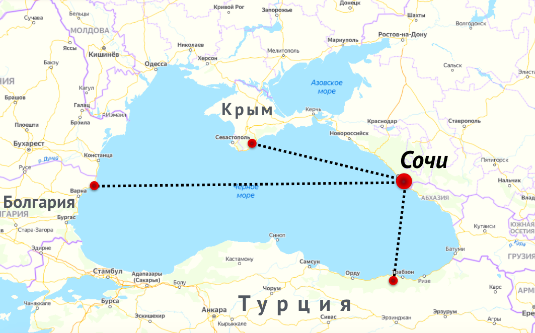 На скольких морях стоит турция. Крым и Турция на карте. Сочи до Крыма. От Крыма до Турции. Расстояние от Сочи до Турции.