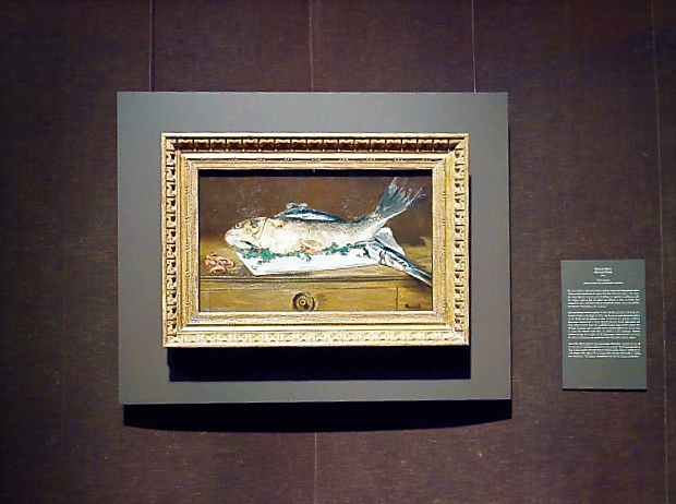 Мане Э., «Натюрморт с рыбой и креветками», 1864, холст, масло, 44,8 × 73 см, Музей Нортона Саймона, Пасадена, Калифорния