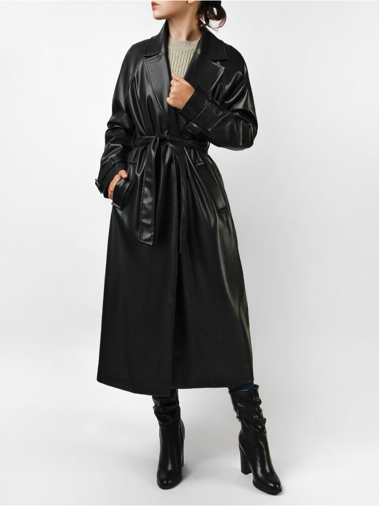 Тренчкот из экокожи