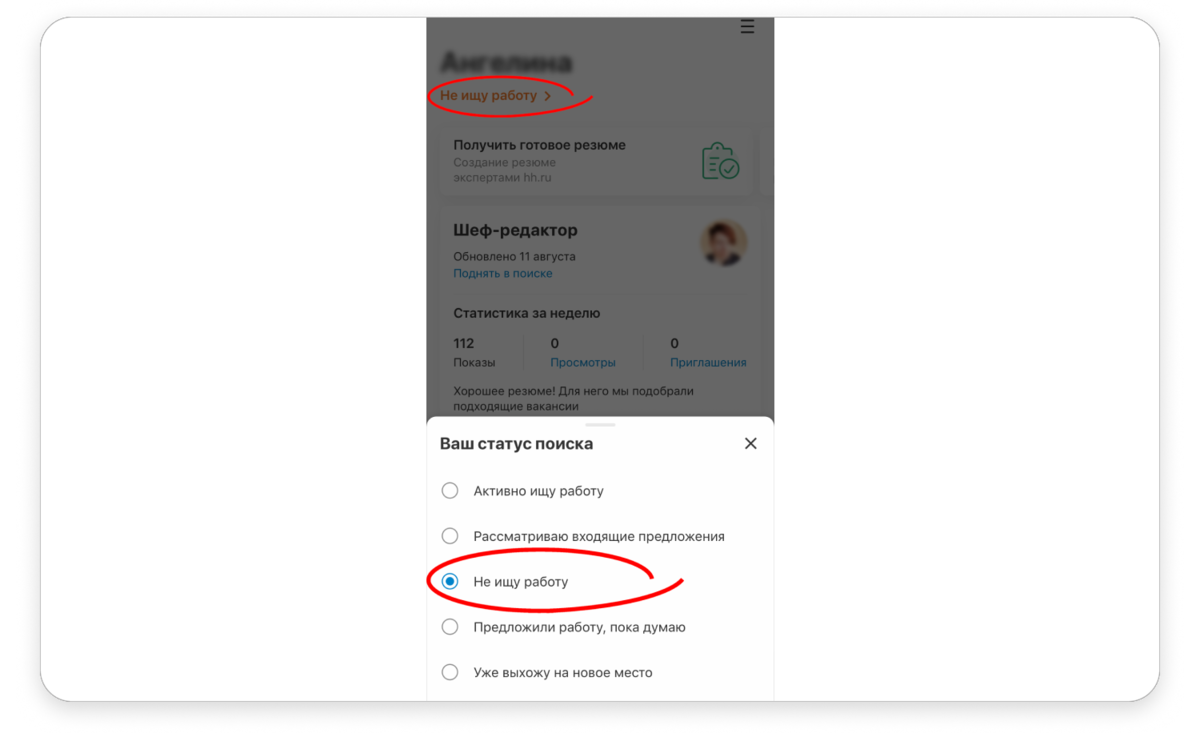 Придать статус: 5 вариантов обозначить в резюме активность поиска работы |  hh.ru — работа есть всегда | Дзен