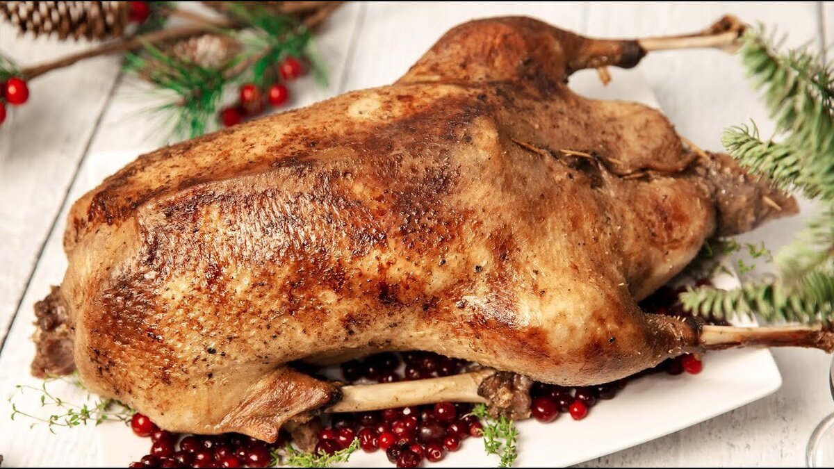    Рецепт гуся с яблоками в духовке