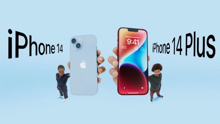    Очень наглядная разница между обычным iPhone 14 и iPhone 14 Plus.