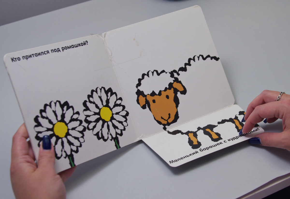 «Кто прячется под цветами?» Юсуке Ёнедзу - под ромашкой спрятался барашек