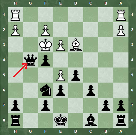 Ферзь H5-G4 мат. Победа чёрных. 