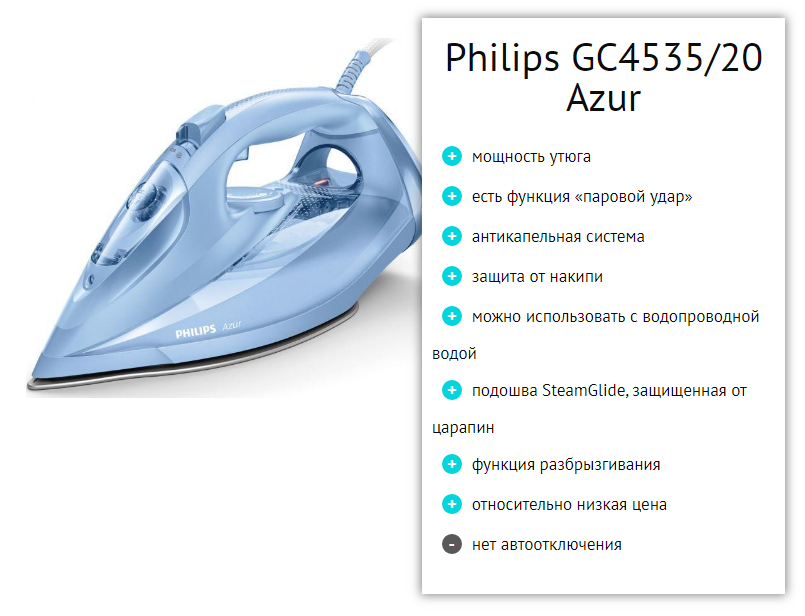 Мощность парового удара утюга. Philips gc4535/20 Azur. Технические характеристики утюга. Параметры утюга. Габариты утюга.