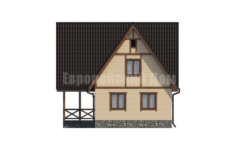 Положительный для проживания проект 6х9 м с 2 спальнями террасой и балконом