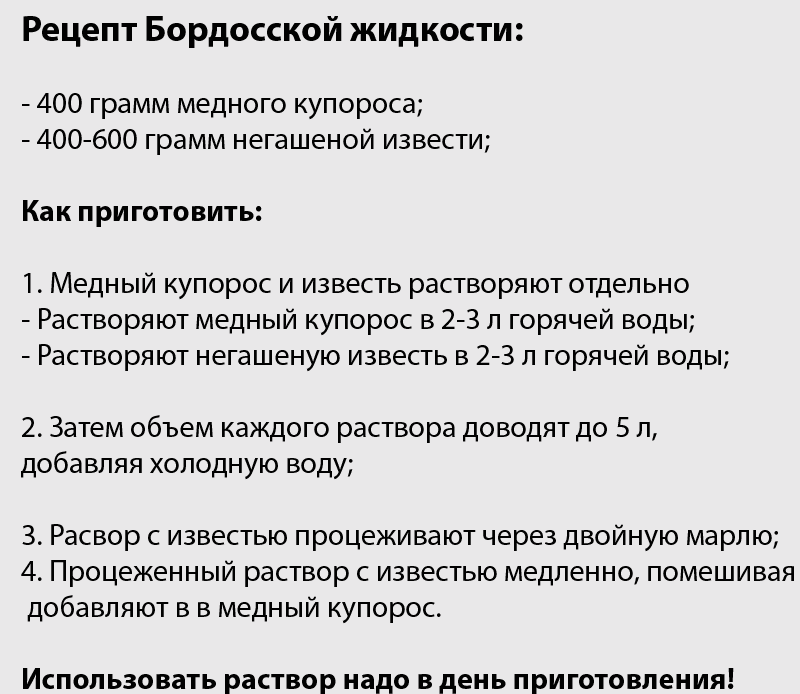 Бордосская жидкость инструкция по применению