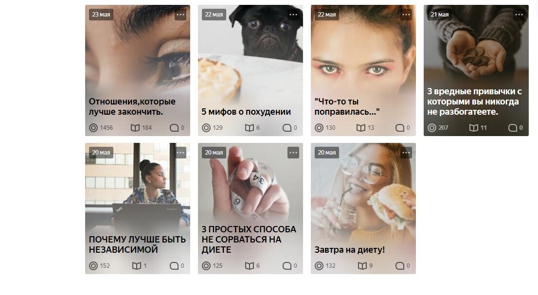 Некоторые из первых статей так и остались с единичными дочитками.