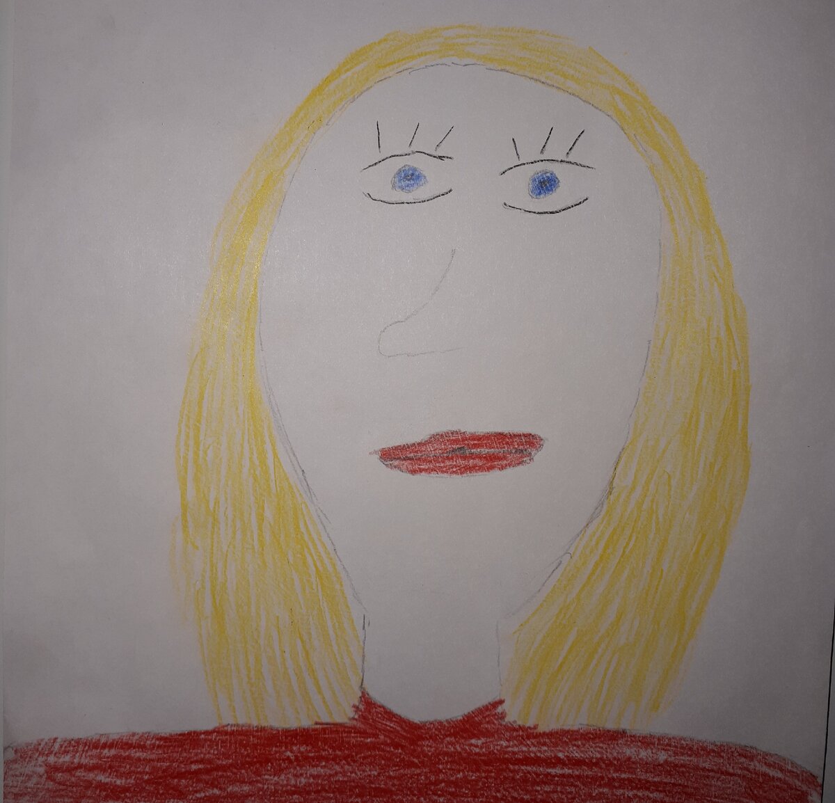 Фото моё. Рисунок сына "Мама" . Похожа)))