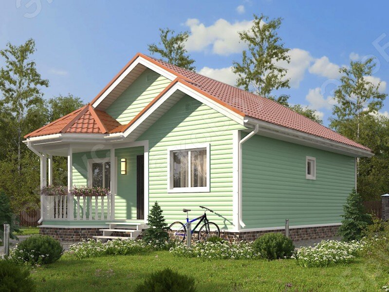 Рисунок 1. Проект одноэтажного каркасного дома Онега Д-3