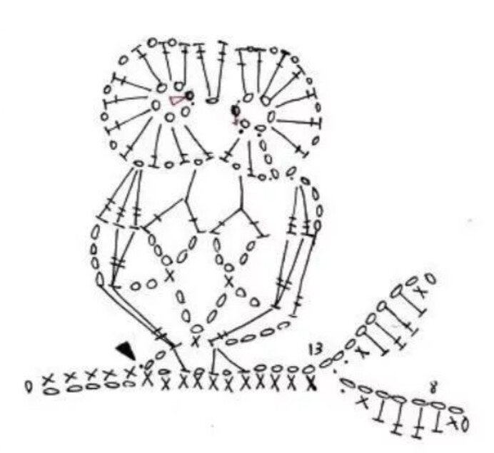 Аппликация сова крючком схема и описание