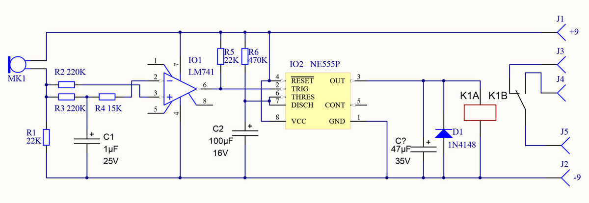 Схема акустического выключателя
