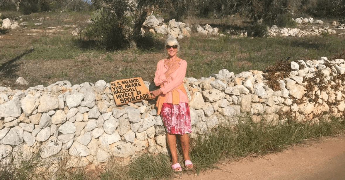 актриса Хелен Миррен в теперь уже почти родной Апулии (фото – puglia.com)