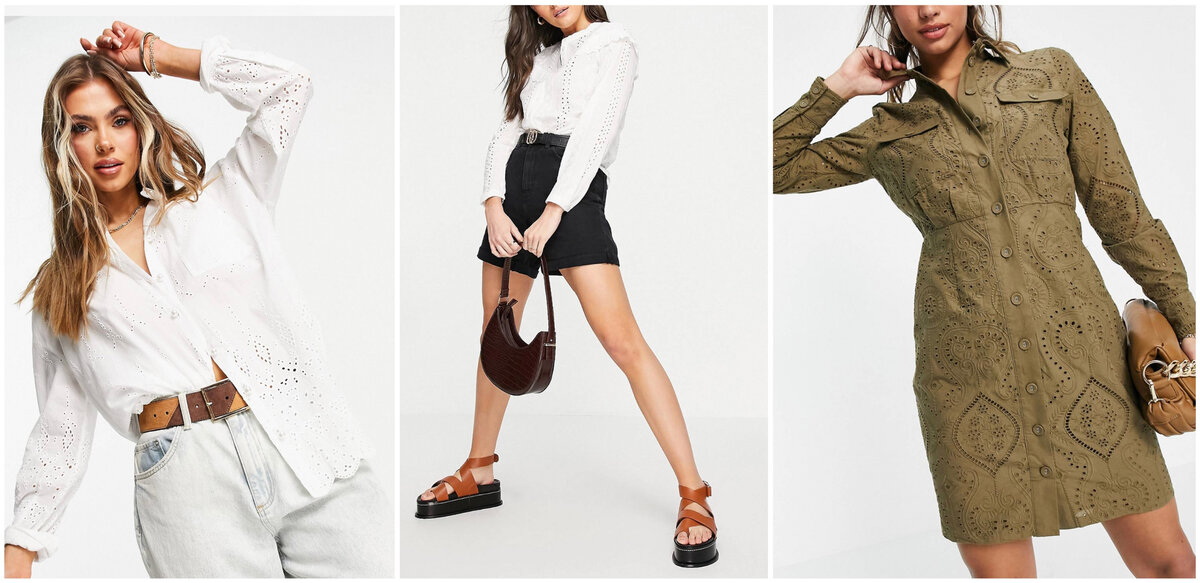 с вышивкой и перфорацией