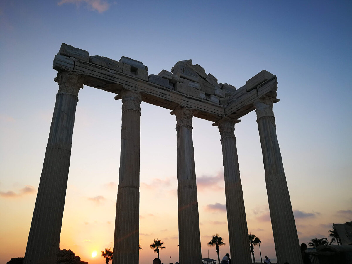 Знаменитый античный город в Сиде, Турция 