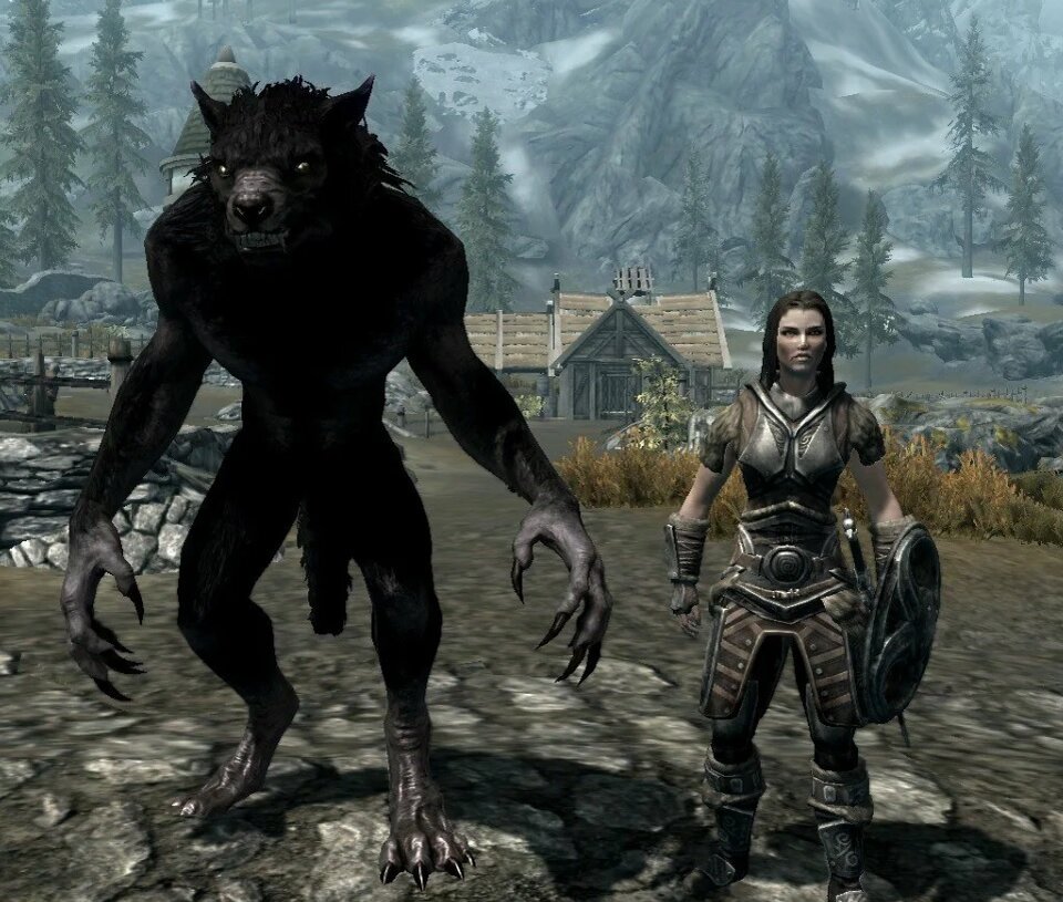 Может быть, вот это - Саманта и Волк? Нет, это конечно Лидия из Скайрима, но можно и пофантазировать...