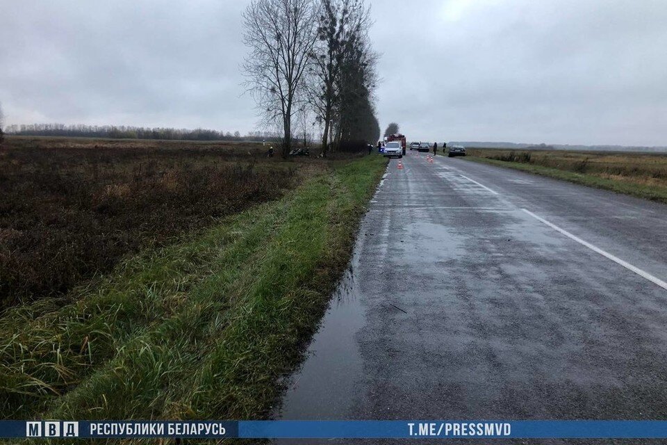     Следственный комитет возбудил уголовное дело по факту смертельного ДТП в Дрогичинском районе. Фото: телеграм-канал МВД