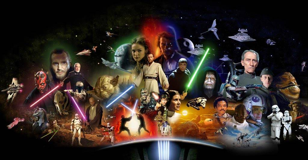 Арт с персонажами первых шести эпизодов саги