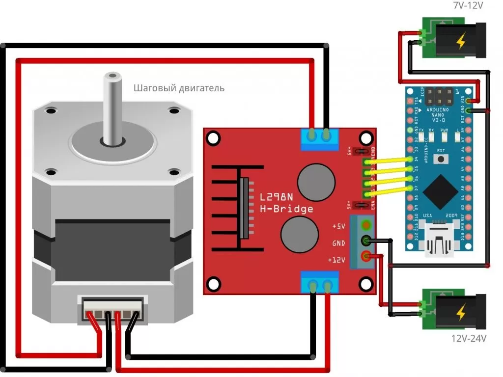 Как работает драйвер двигателя L298N и как его подключить к Arduino