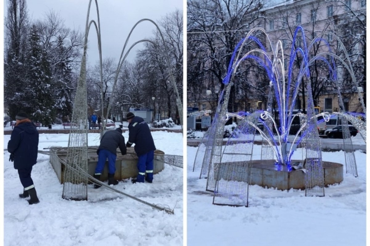    В Воронеже заработал световой фонтан в Кольцовском сквере