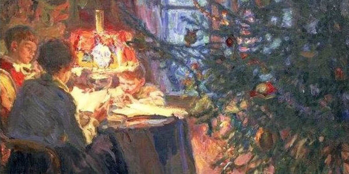 А. Моравов. Рождественская елка. Фрагмент. 1921 год