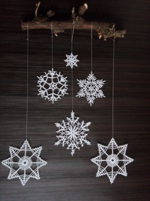 Панно из снежинок