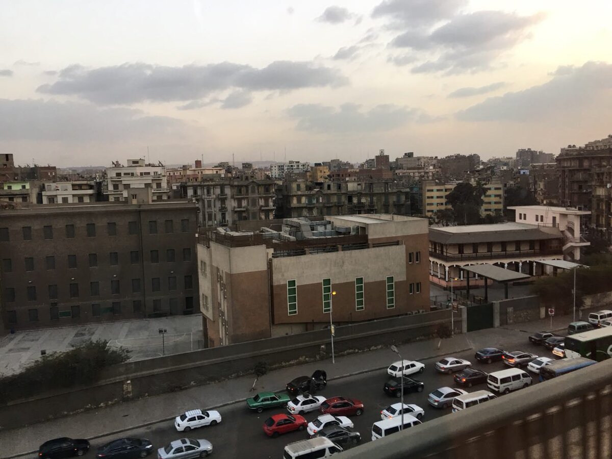 Вид на зимний Каир из автобуса