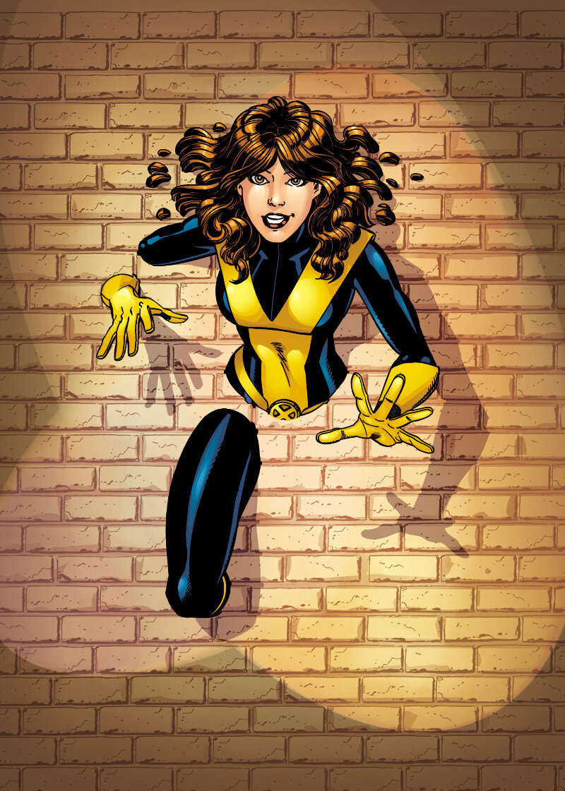  Китти Прайд (Kitty Pryde)- мутант с уникальной силой становиться неосязаемой и двигаться сквозь твёрдую материю.