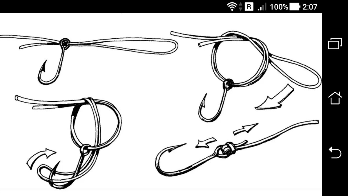 фото рисунок вязать узел паломар для свинцового груза, на примере рыболовного крючка