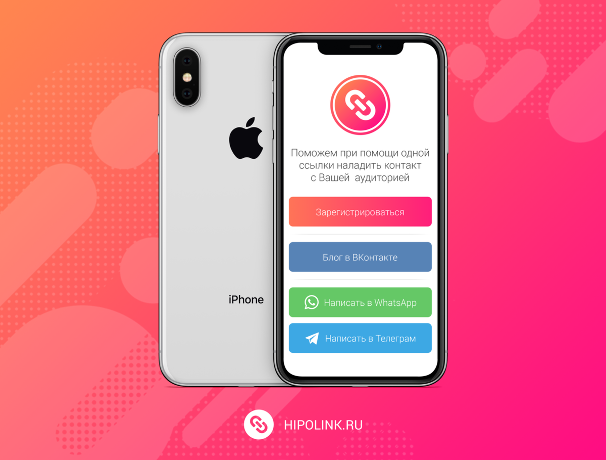 Пример созданной страницы в сервисе Hipolink.ru