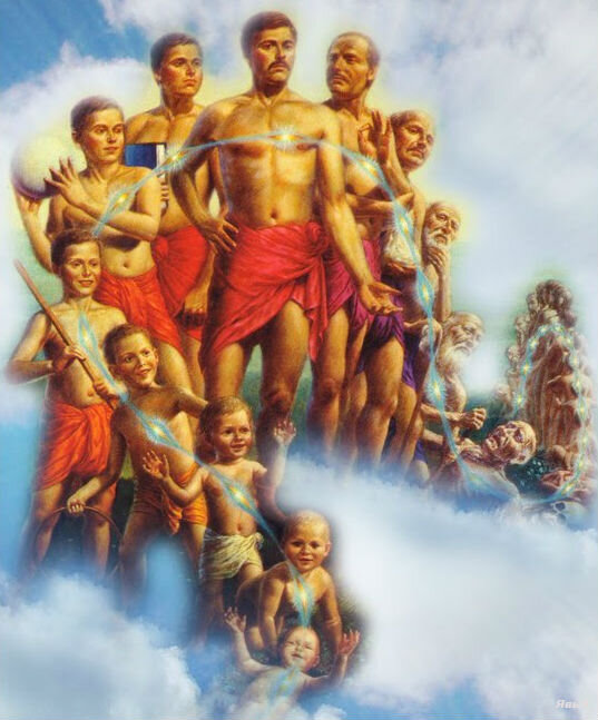 В славянских Ведах первая запись гласит: " Рождаешься на Смерть, Умираешь на Жизнь".. 