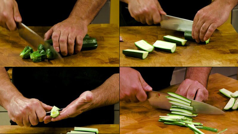 как правильно нарезать цукини соломкой для итальянской пасты